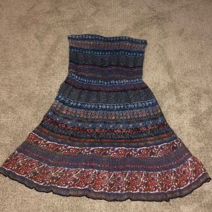 Multi Color Strapless Dress